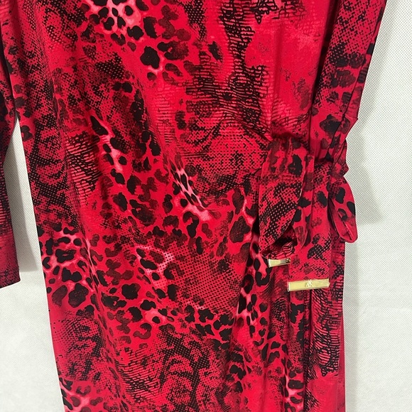 NWT , Red Long Sleeve Ruched Sheath Dress - Picture 9 of 9